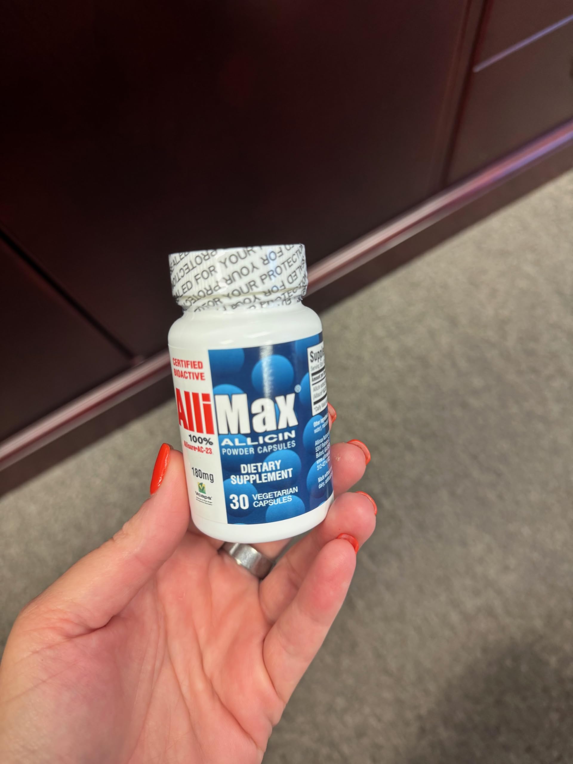 Allimax 180 mg, étui-boîte, rangement sûr et transport facile.