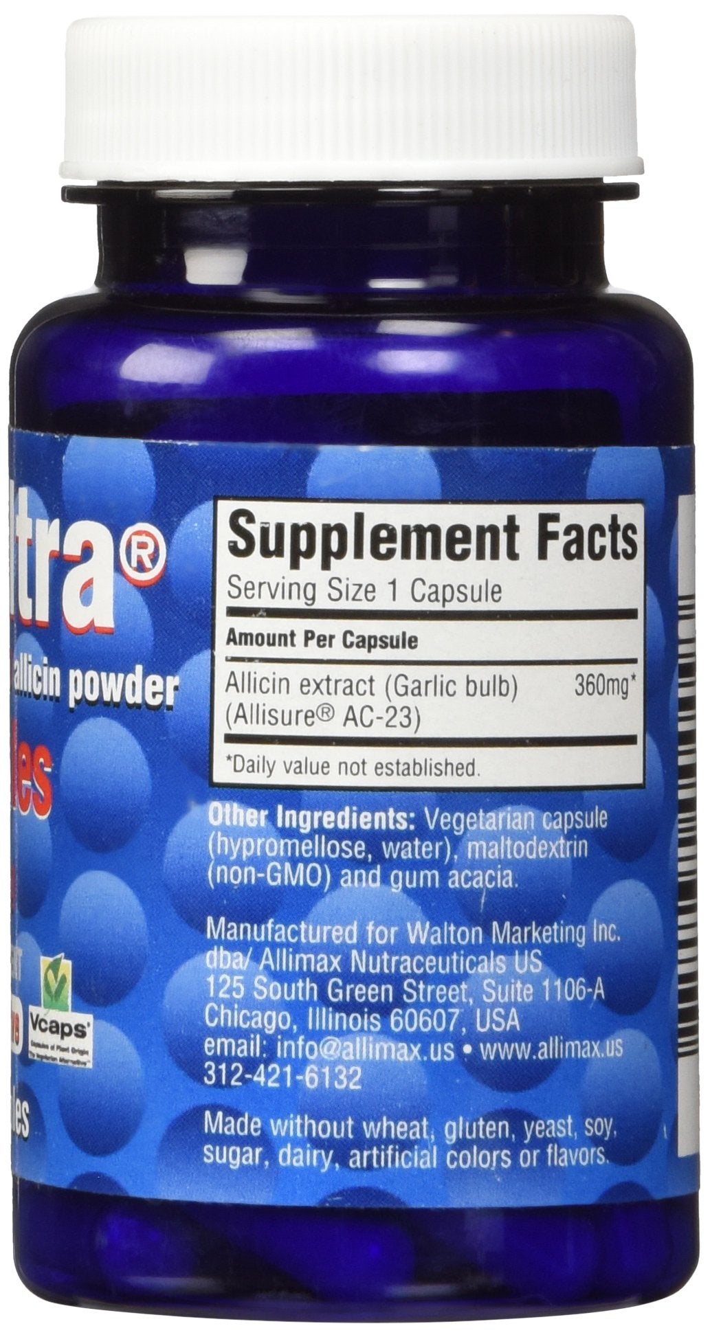 ALLIMAX AlliUltra – capsules sans odeur, ingestion facile sans goût d’ail.