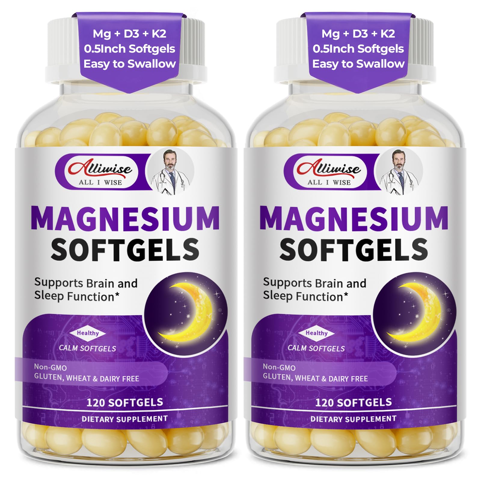 AlliWise gélules magnésium glycinate 400 mg pour absorption élevée.