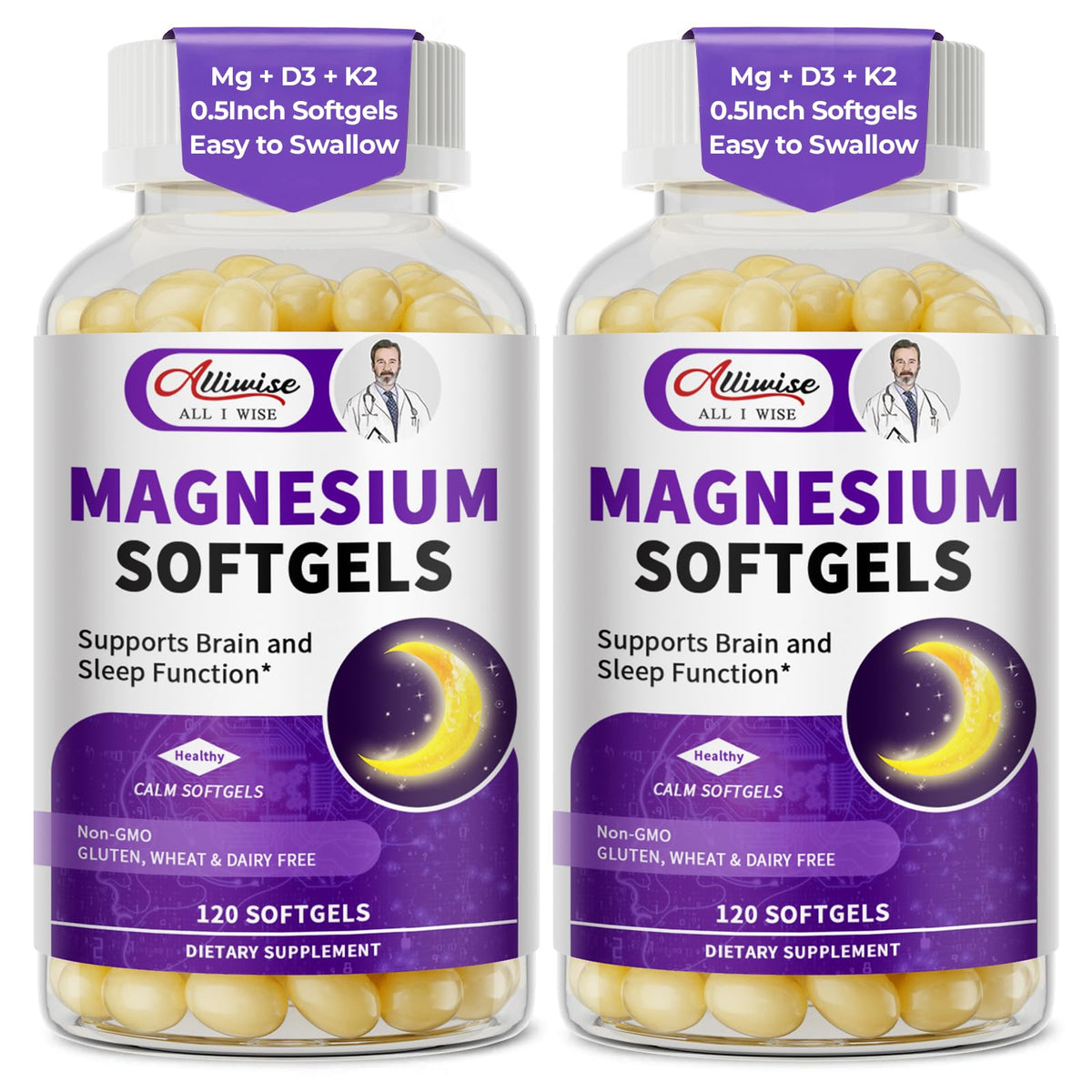 AlliWise gélules magnésium glycinate 400 mg pour absorption élevée.