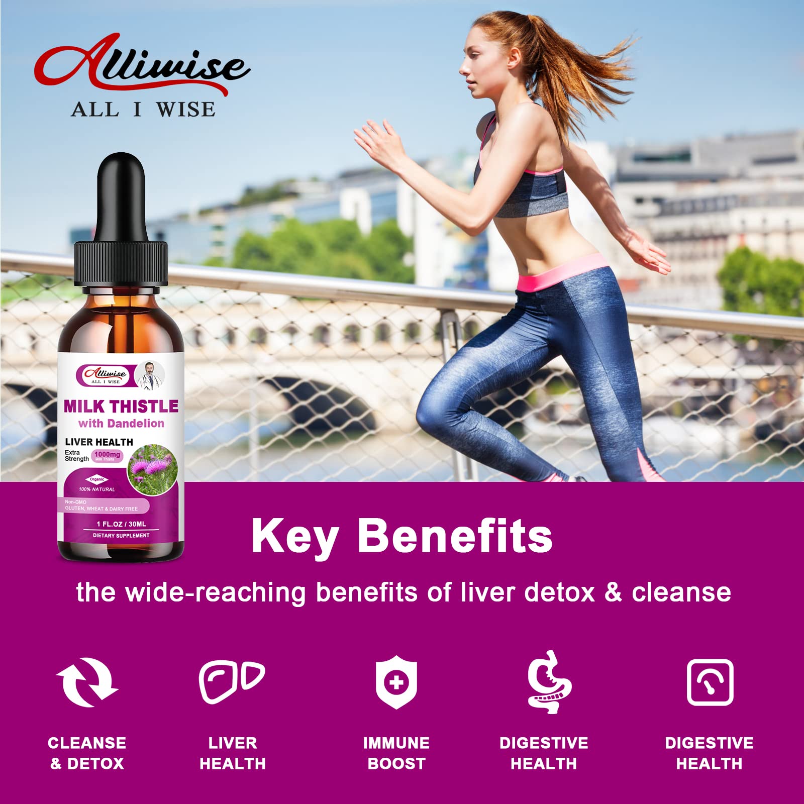 Alliwise Soutien Foie – prise avec eau pour hydratation et dosage.