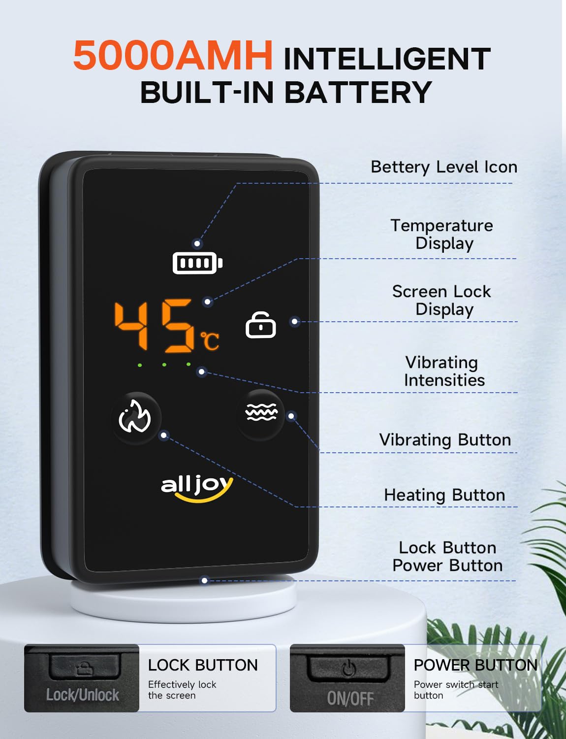 ALLJOY batterie integree 5000mAh: autonomie sans fil pour utilisation nomade