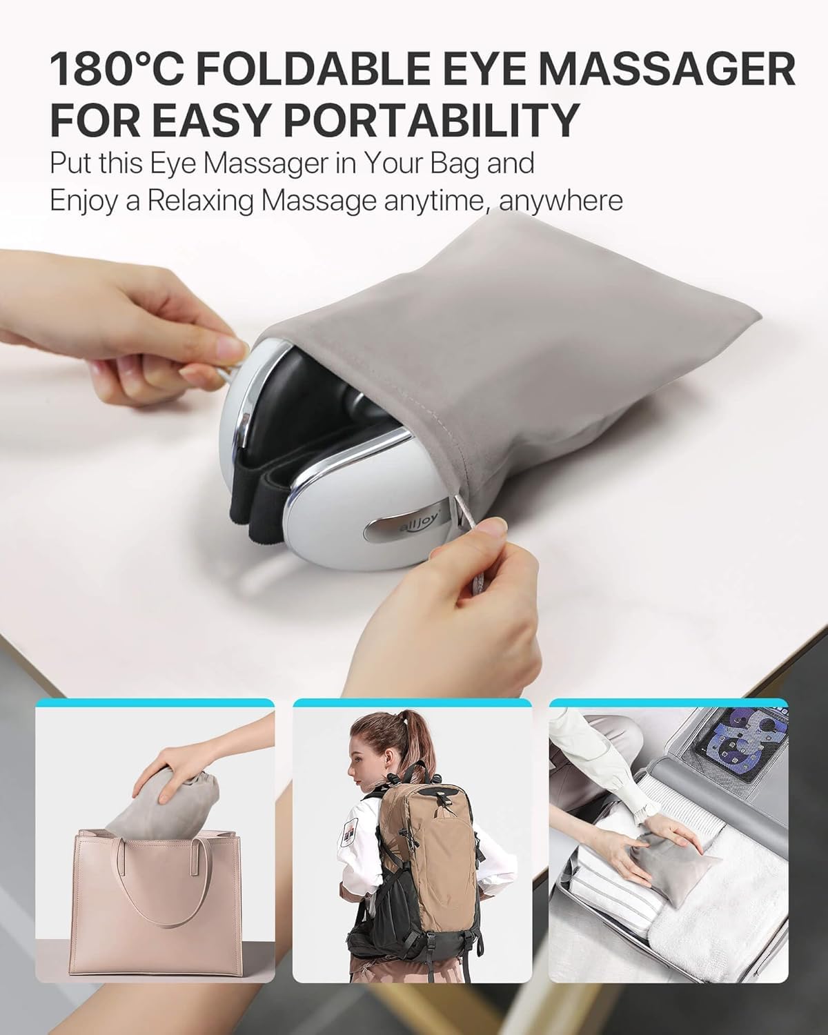 ALLJOY massageur yeux format pliable et portable pour voyage