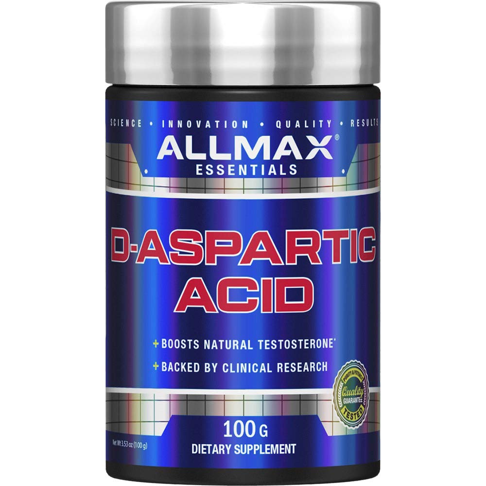 ALLMAX Acide D‑Aspartique — bouteille montrée, potentiel soutien à l’énergie pendant l’entraînement