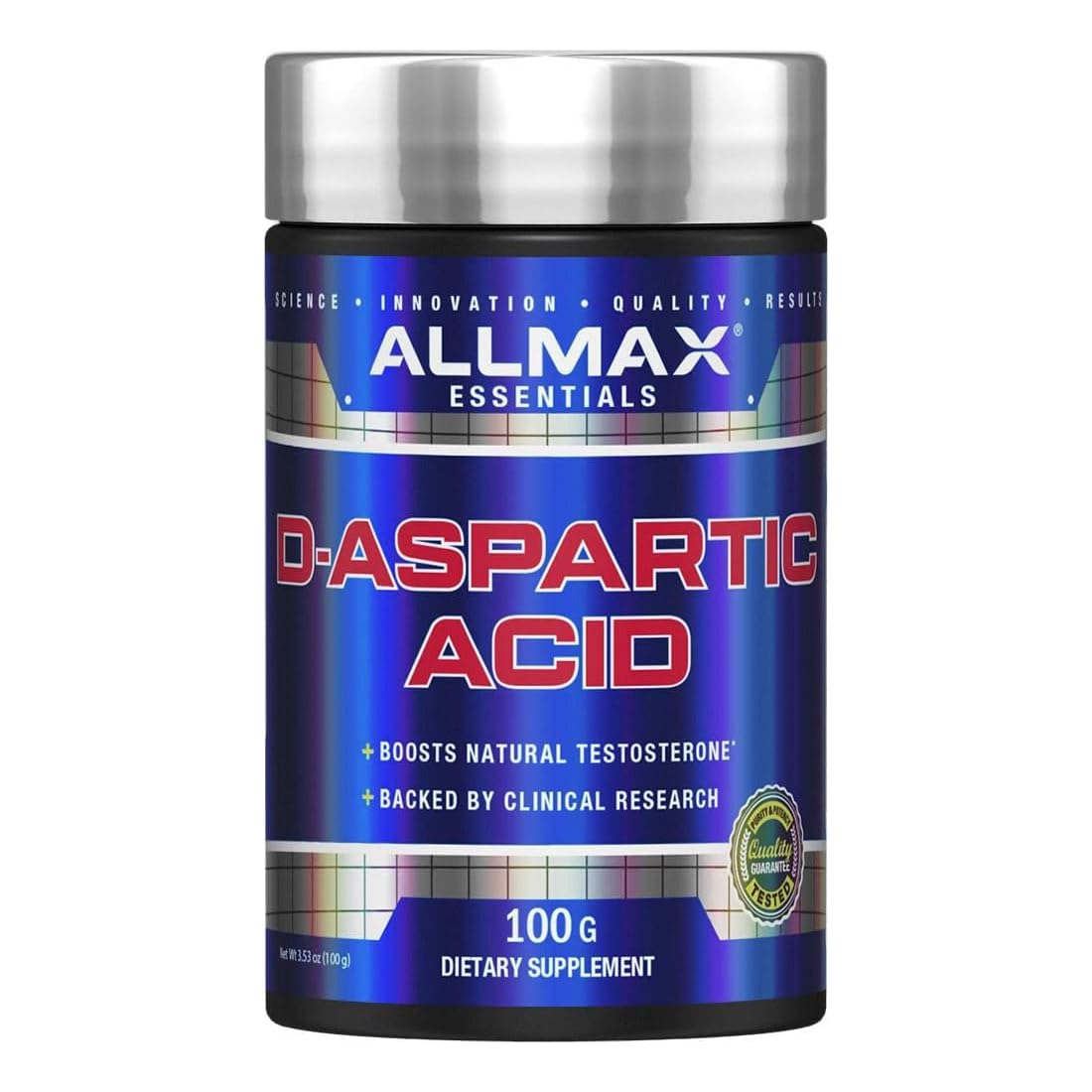 ALLMAX Acide D‑Aspartique — emballage sans gluten et végan