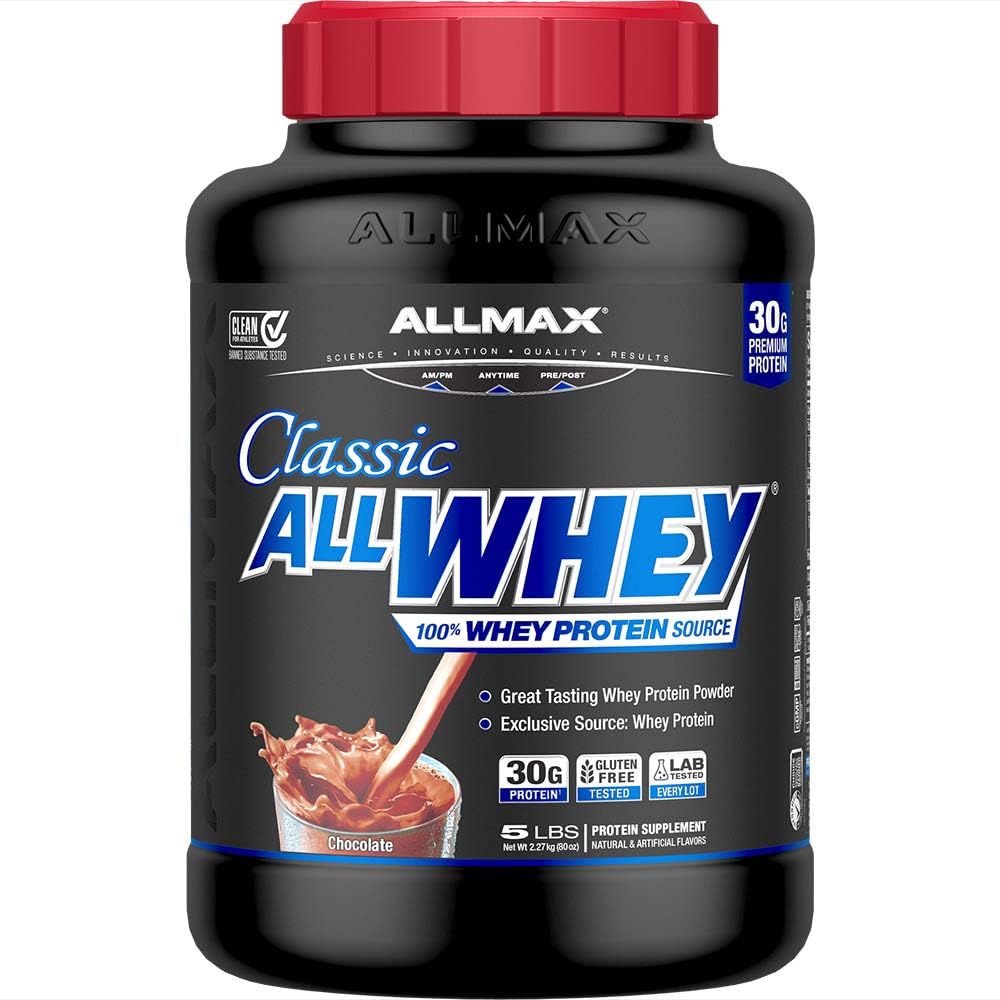 ALLMAX AllWhey Classic Chocolat dans une bouteille 5-lb prête à recharger l'entraînement