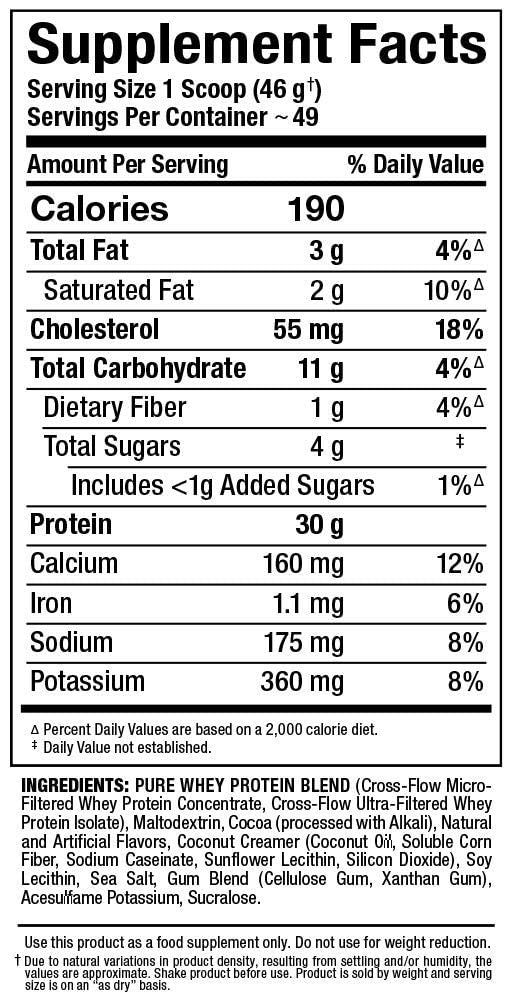 Étiquette et certifications cGMP et kosher sur AllWhey Classic Chocolat
