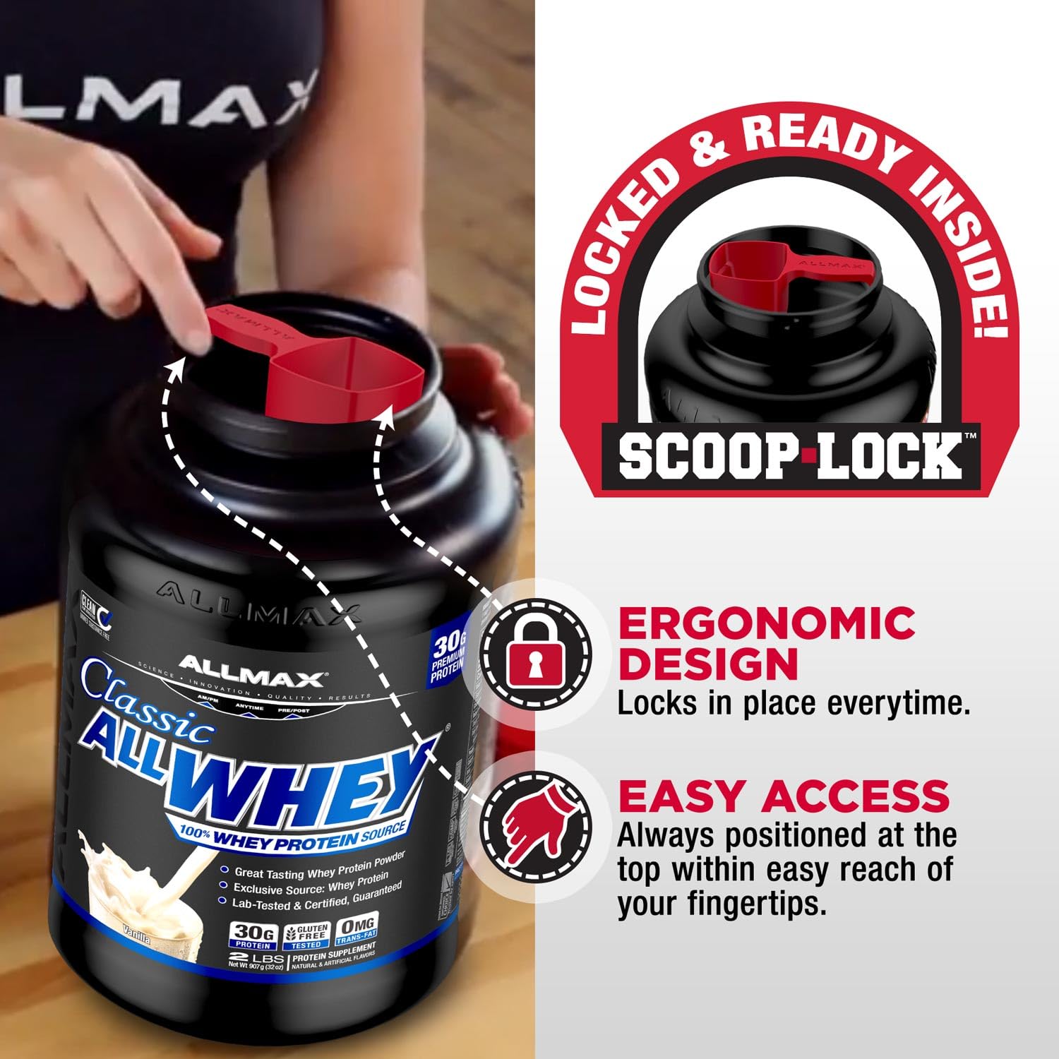 ALLMAX AllWhey Classic Vanille, emballage conforme cGMP