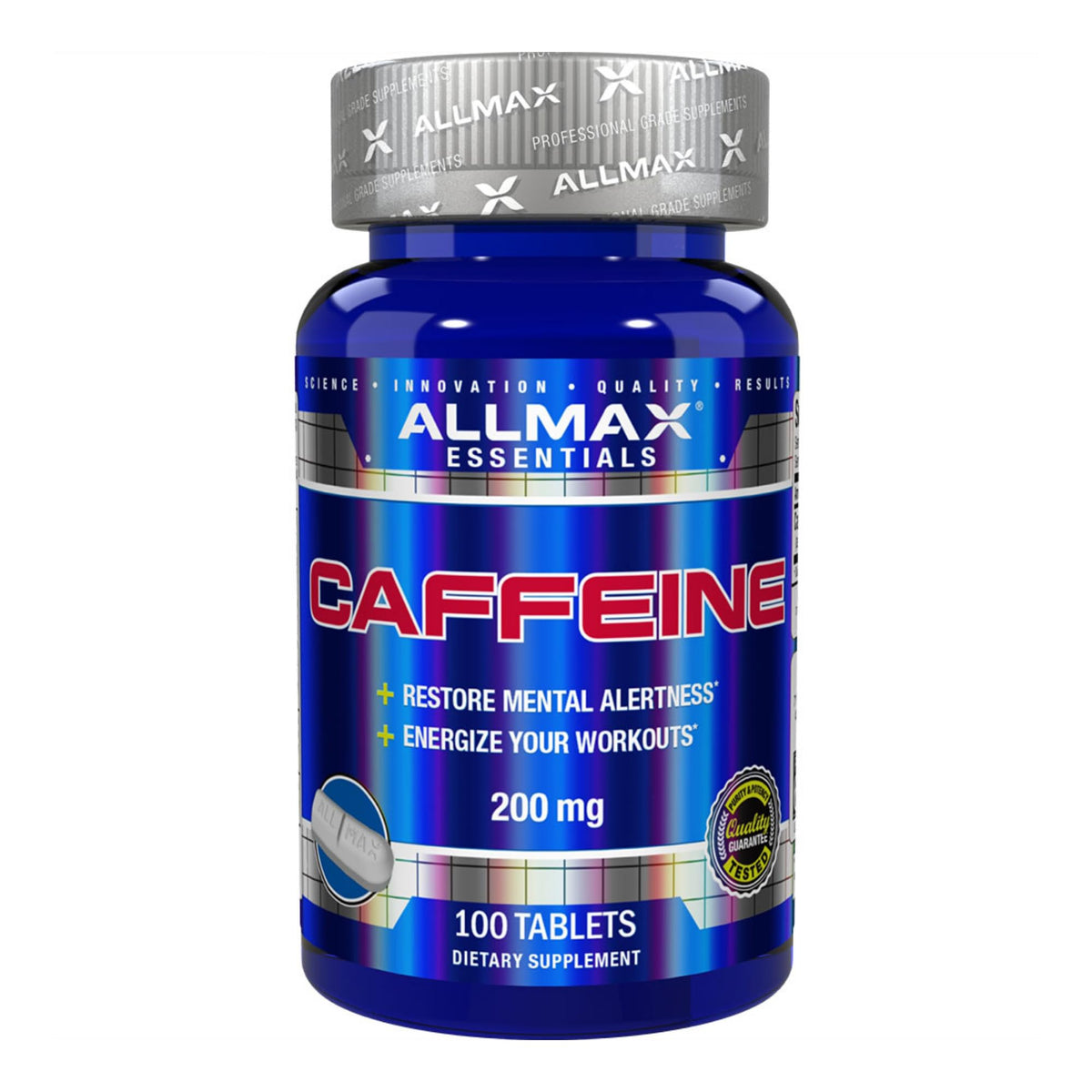 ALLMAX Caféine : tablettes de 100, énergie rapide pour entraînements.