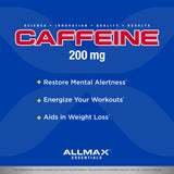 ALLMAX Caféine : tablette prête à être prise dans la main avant séance.