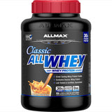 ALLMAX Classic ALLWHEY chocolat-beurre-de-cacahuete, pot pratique pour des shakes protéinés rapides.