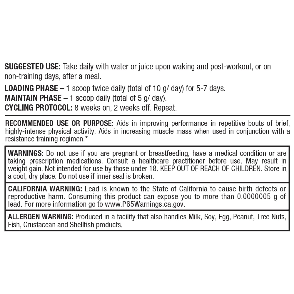 Usage quotidien pratique ALLMAX Créatine Monohydrate même les jours de repos.