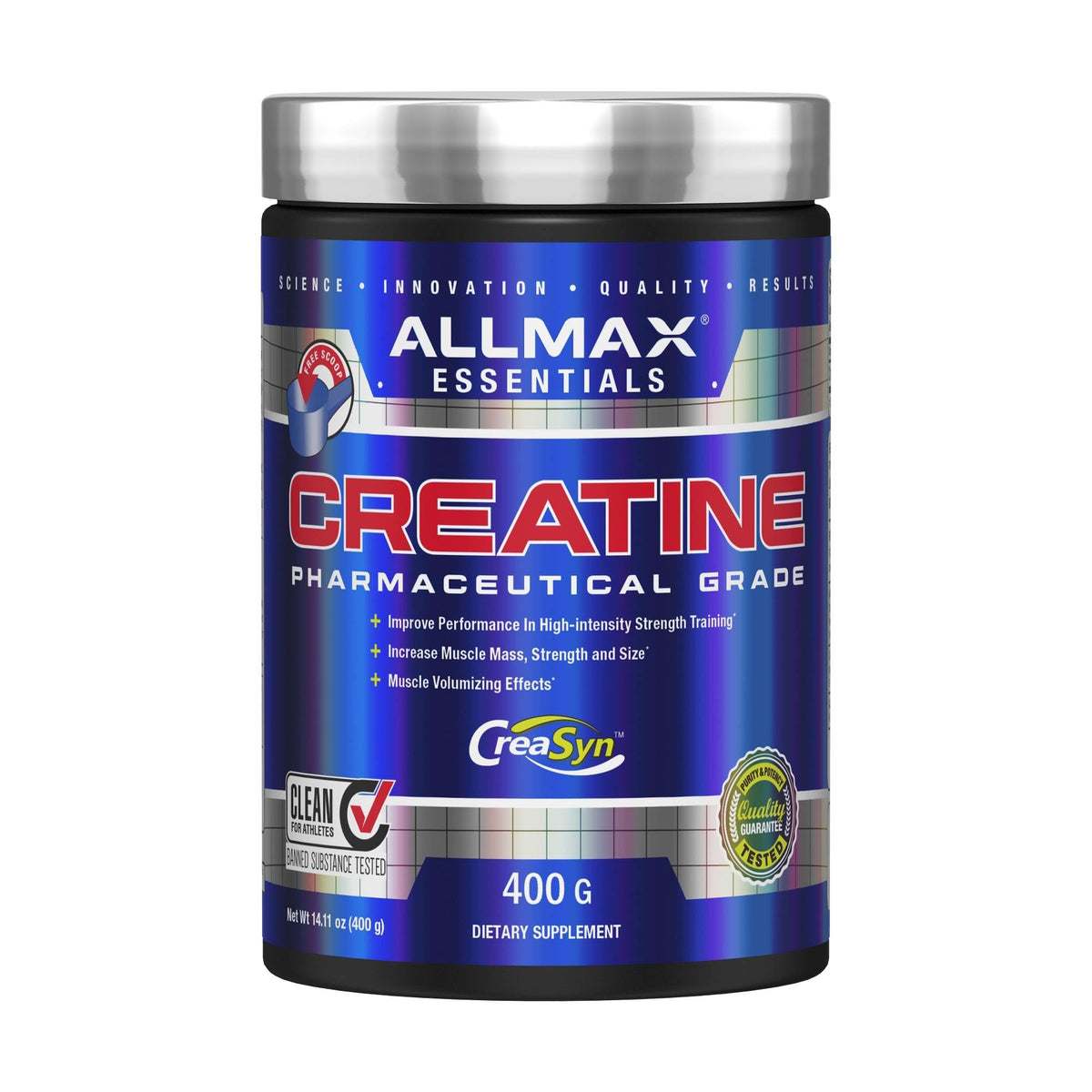  ALLMAX Créatine Monohydrate en poudre sans arôme prête à mélanger.