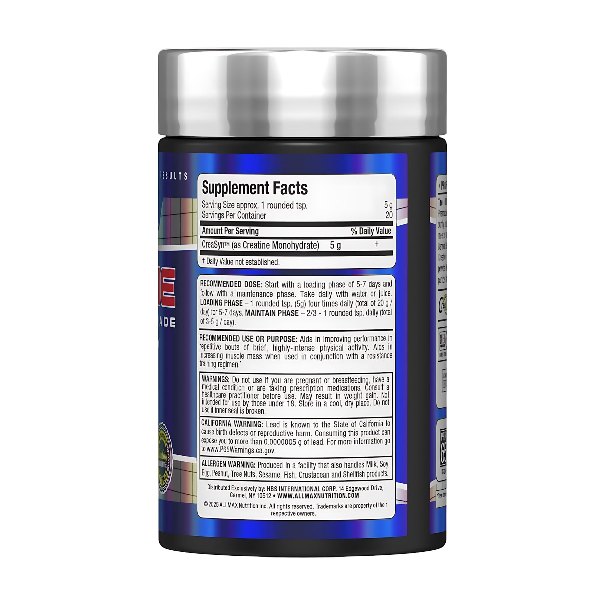 ALLMAX creatine monohydrate : doseur inclus pour mesurer facilement