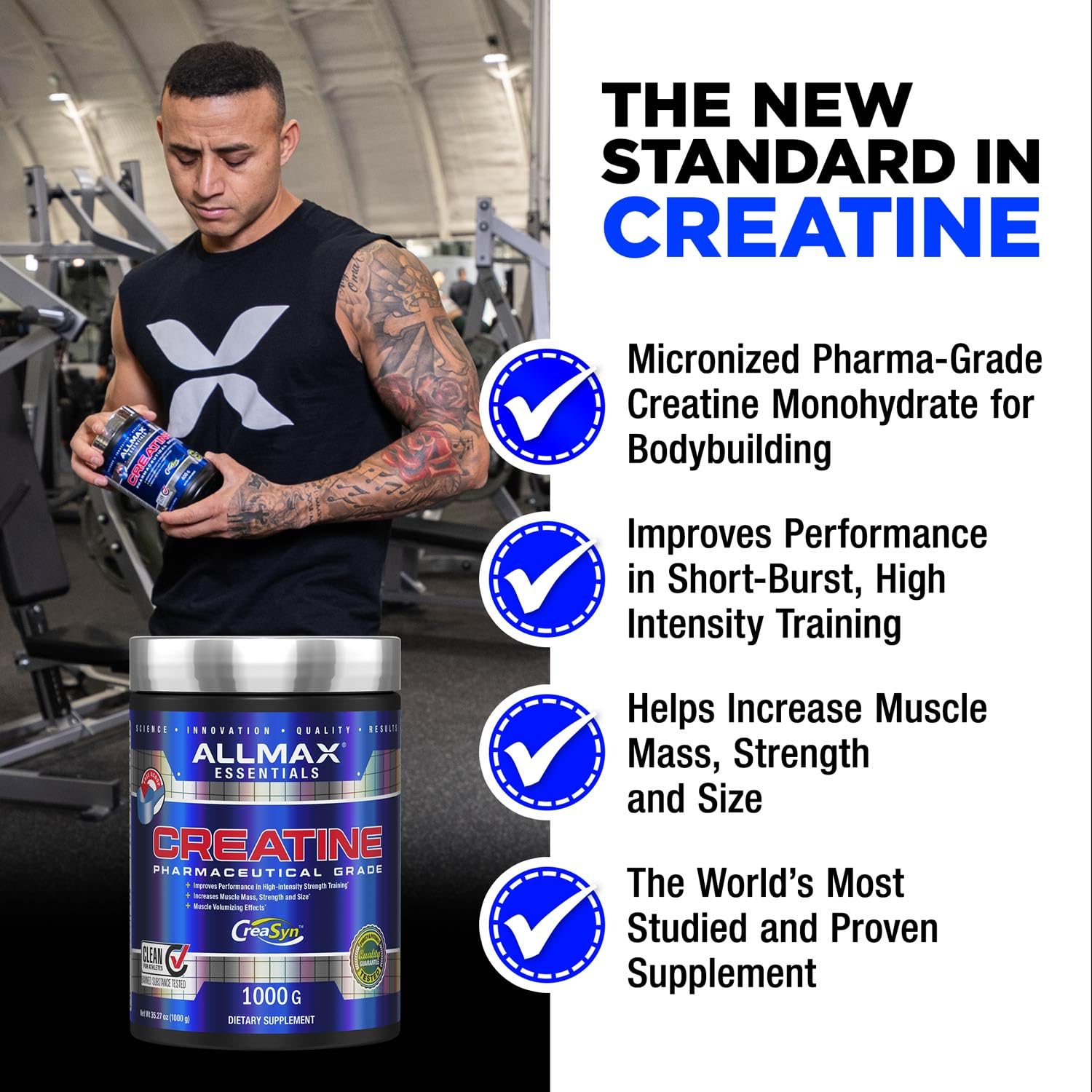 ALLMAX Créatine Monohydrate : usage-quotidien, solution polyvalente pour entraînement et repos.