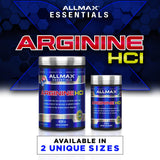 ALLMAX Essentials Arginine HCL — produit végan et sans gluten, adapté à un mode de vie sain