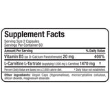 ALLMAX Essentials L-Carnitine Tartrate bouteille transparente, sans stimulants pour concentration durable.