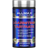 ALLMAX Essentials L-Carnitine Tartrate capsules en boîte, énergie pour l'entraînement.