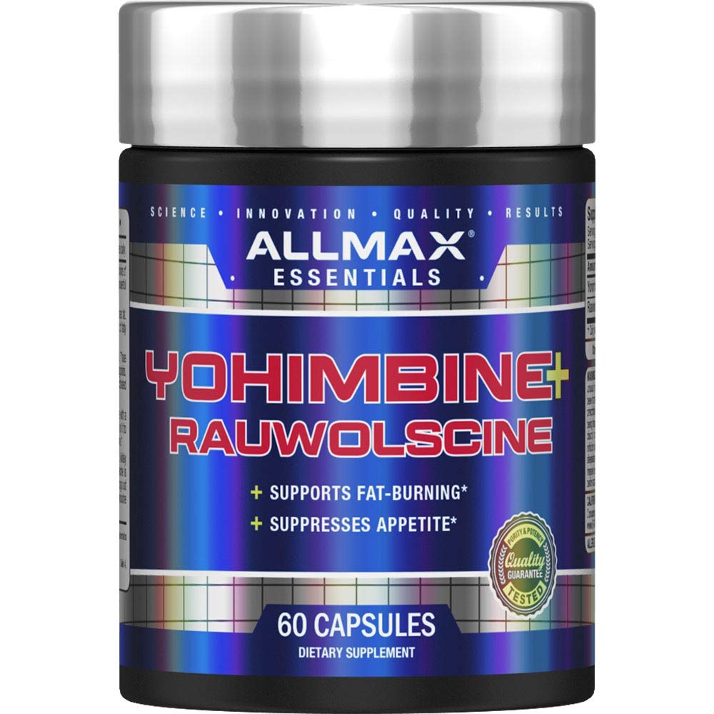 ALLMAX Essentials Yohimbine + rauwolscine – Bouteille 60 capsules, soutien potentiel à la perte de graisse.