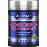 ALLMAX Essentials Yohimbine + rauwolscine – Bouteille 60 capsules, soutien potentiel à la perte de graisse.