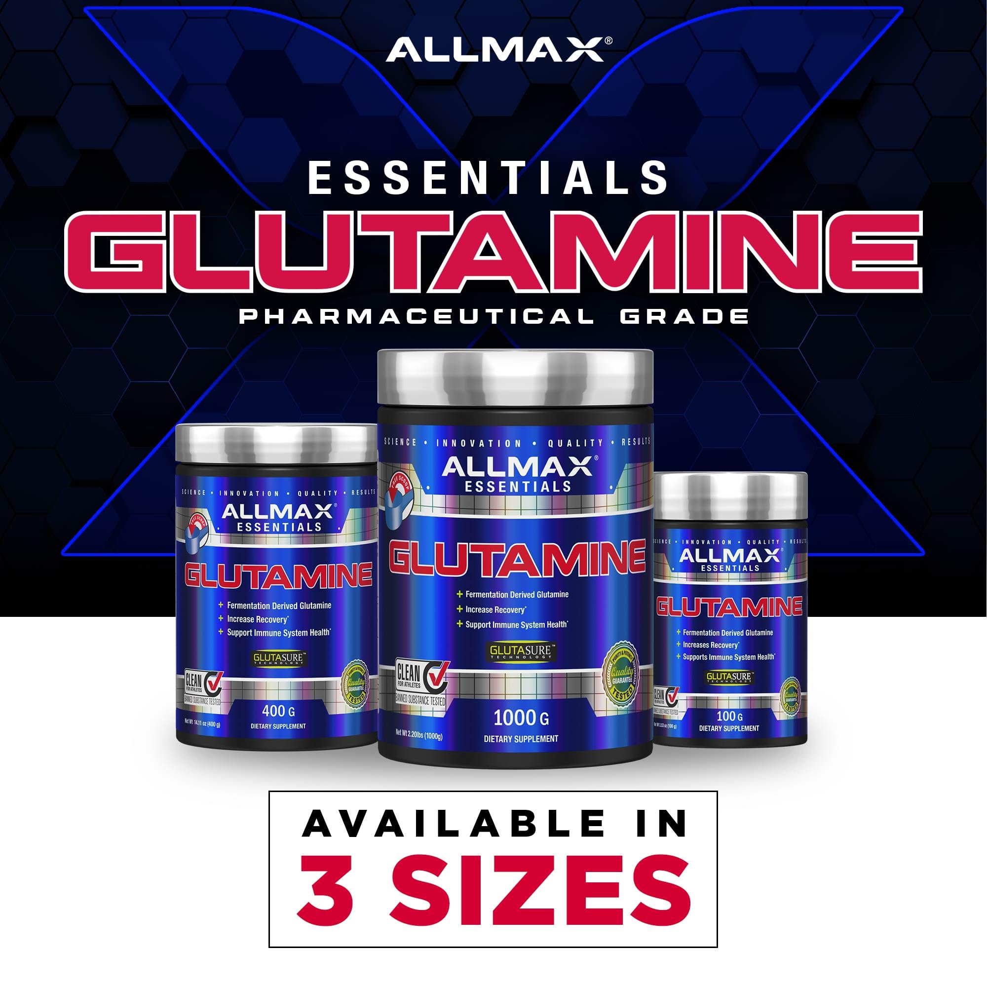 Usage quotidien ALLMAX Glutamine dans une boisson post-entraînement.