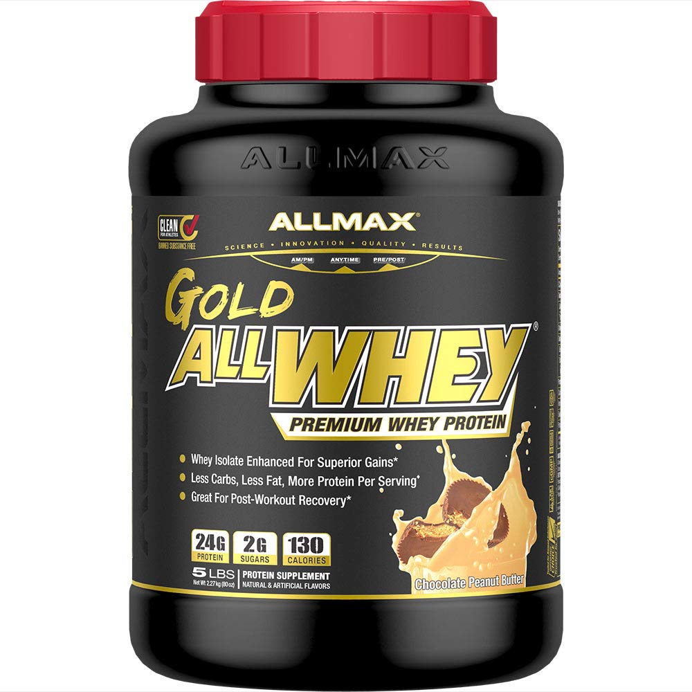 ALLMAX Gold ALLWHEY chocolat-cacahuète – poudre protéinée, récupération rapide après l'entraînement
