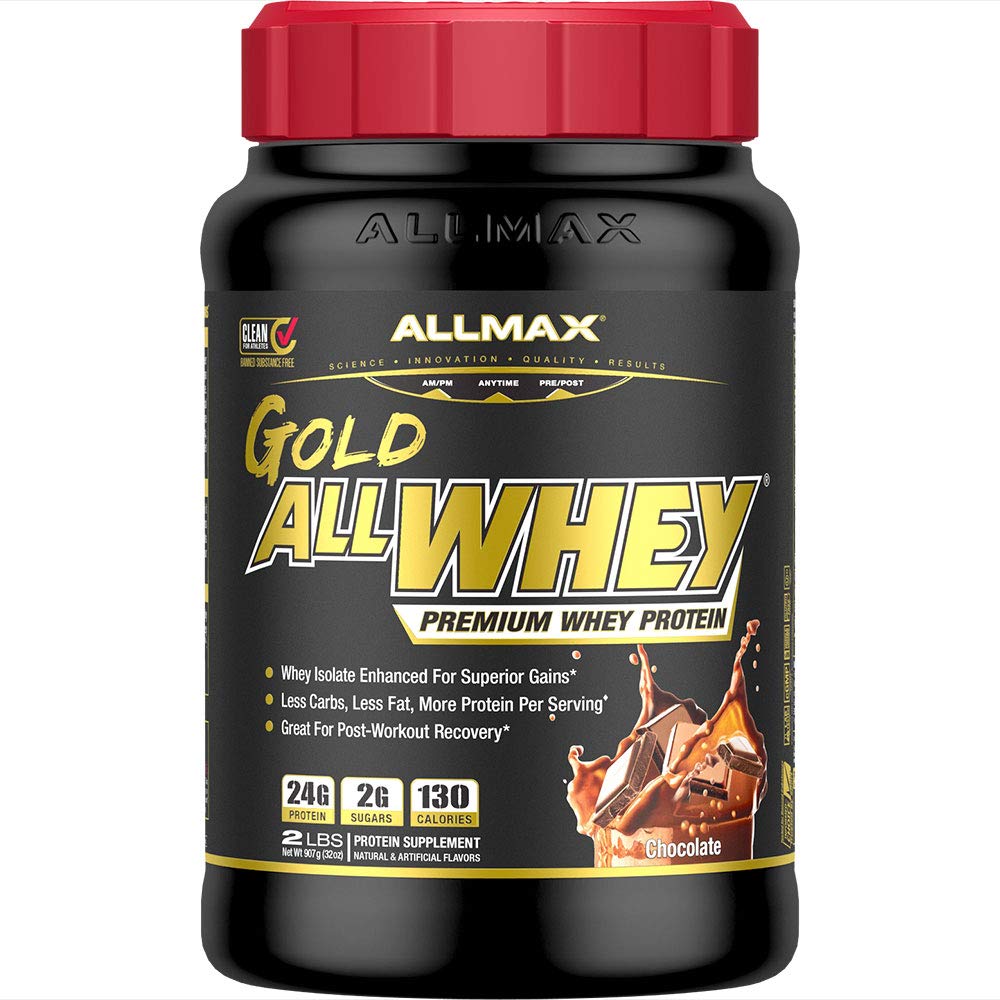 ALLMAX Gold ALLWHEY Chocolat emballage élégant pour rangement et conservation.