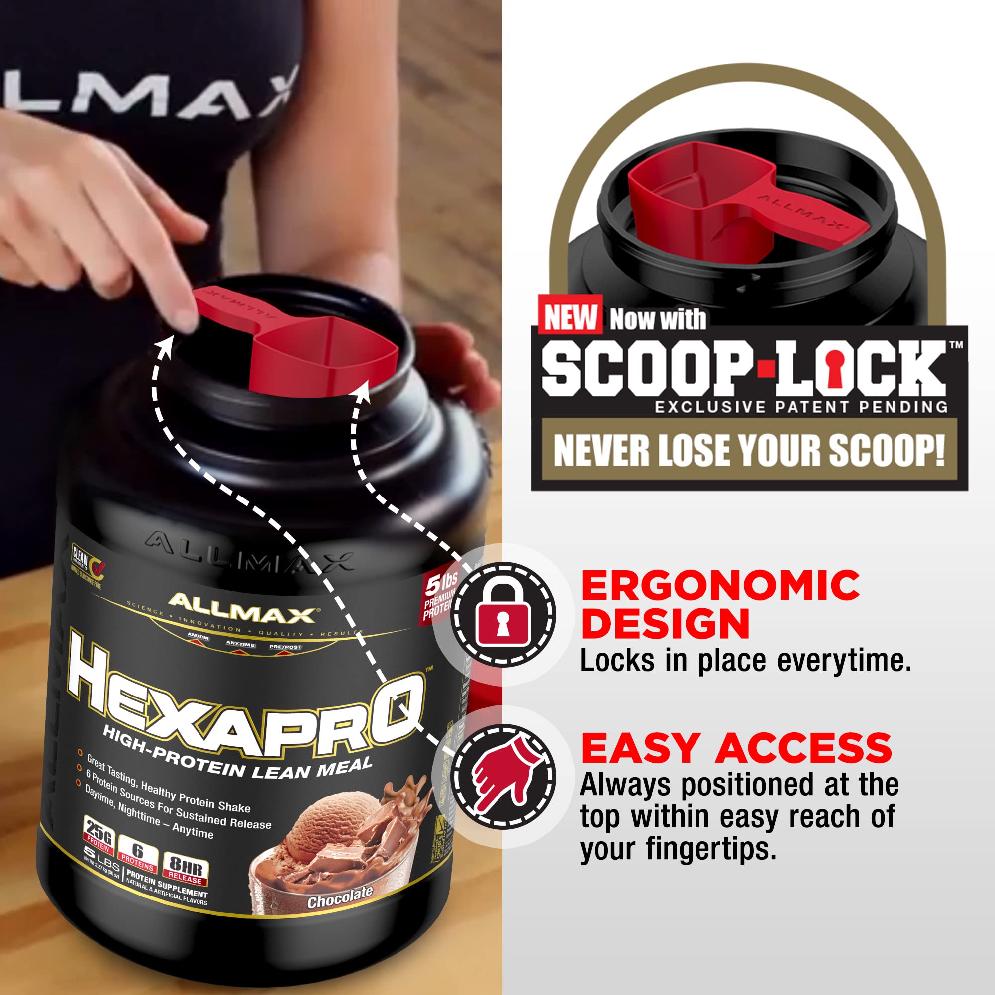 ALLMAX HEXAPRO boisson chocolatée-crème - protéine onctueuse après l'entraînement.