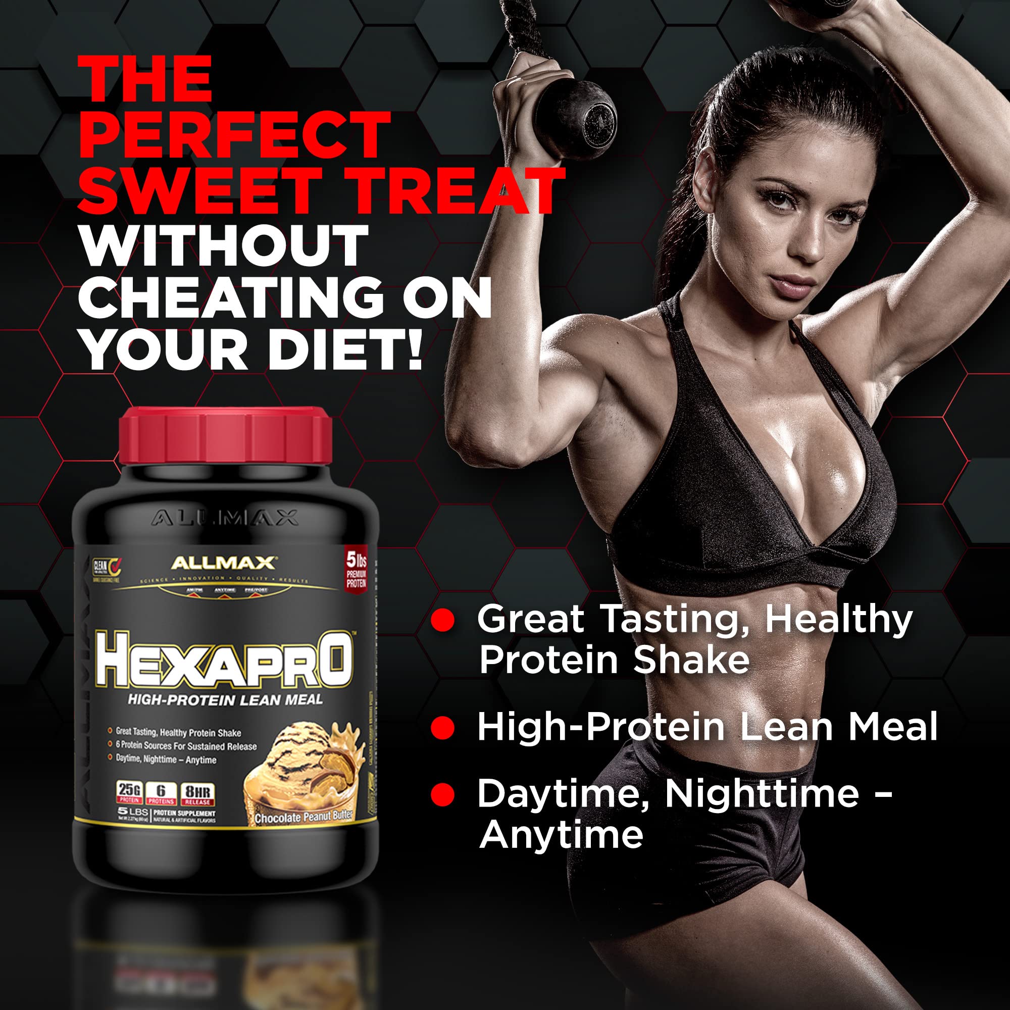 ALLMAX HEXAPRO etiquette-nutrition-clair - facilite le suivi protéique.