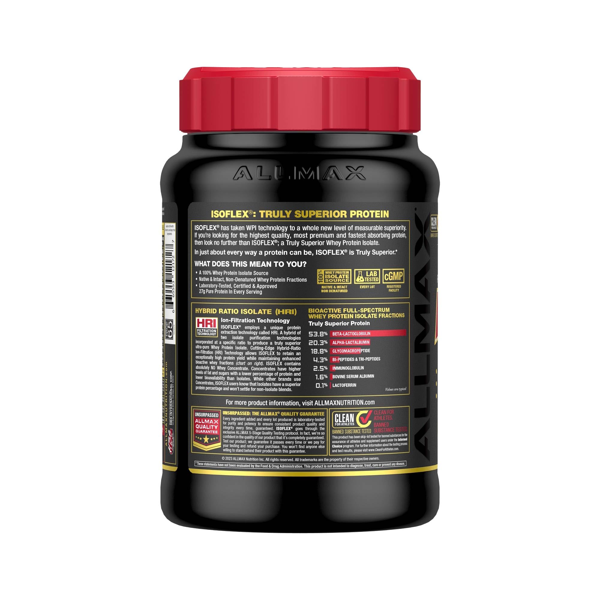 ALLMAX ISOFLEX isolat pré et post entraînement, boisson protéinée pratique.