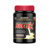 ALLMAX ISOFLEX poudre isolat pur versant dans le shaker pour récupération post-entraînement