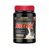ALLMAX ISOFLEX poudre isolate cookies creme dans le pot, protéine rapide pour récupération.