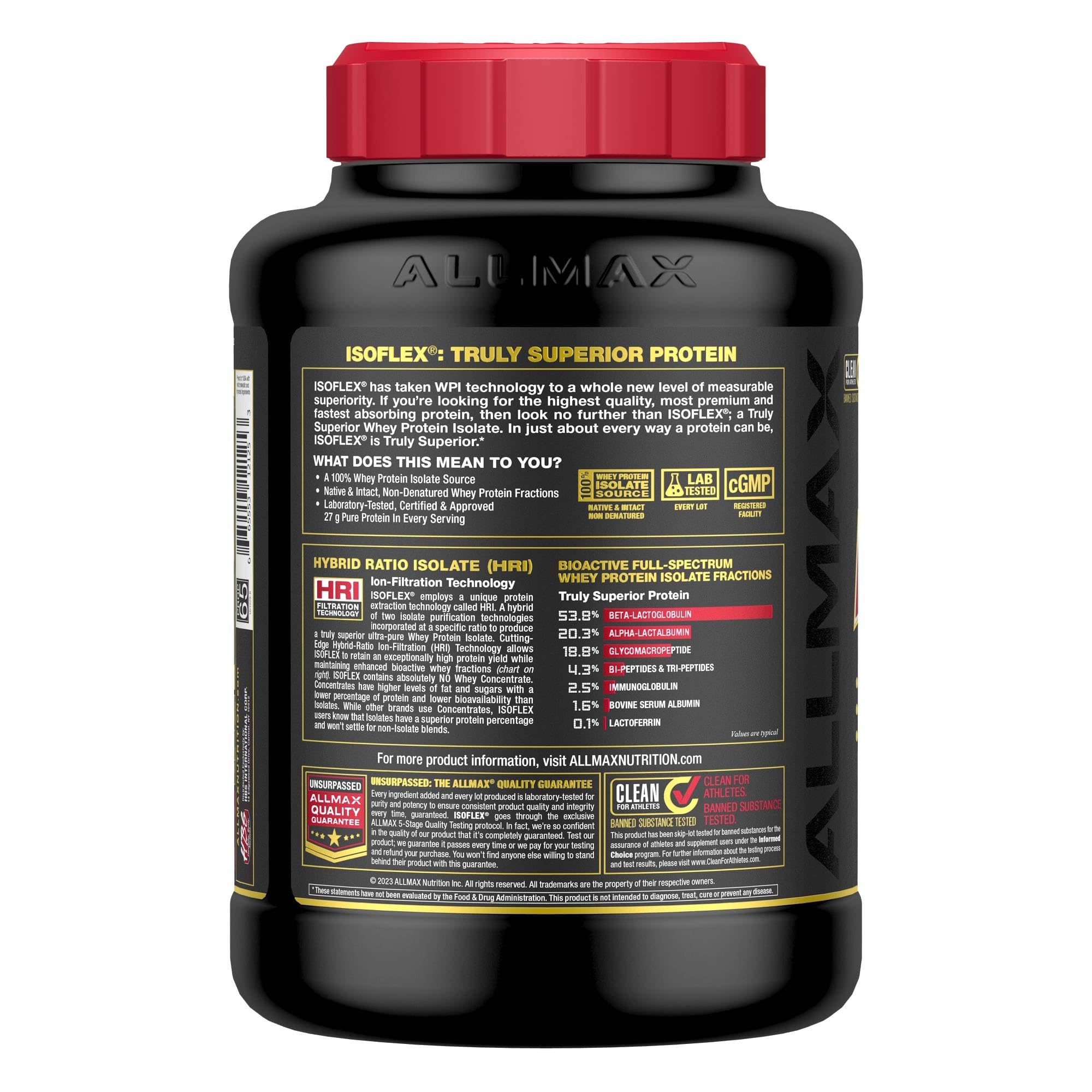 ALLMAX Isoflex vanille sachet 5lb: source pratique de protéines sans lactose ni gluten