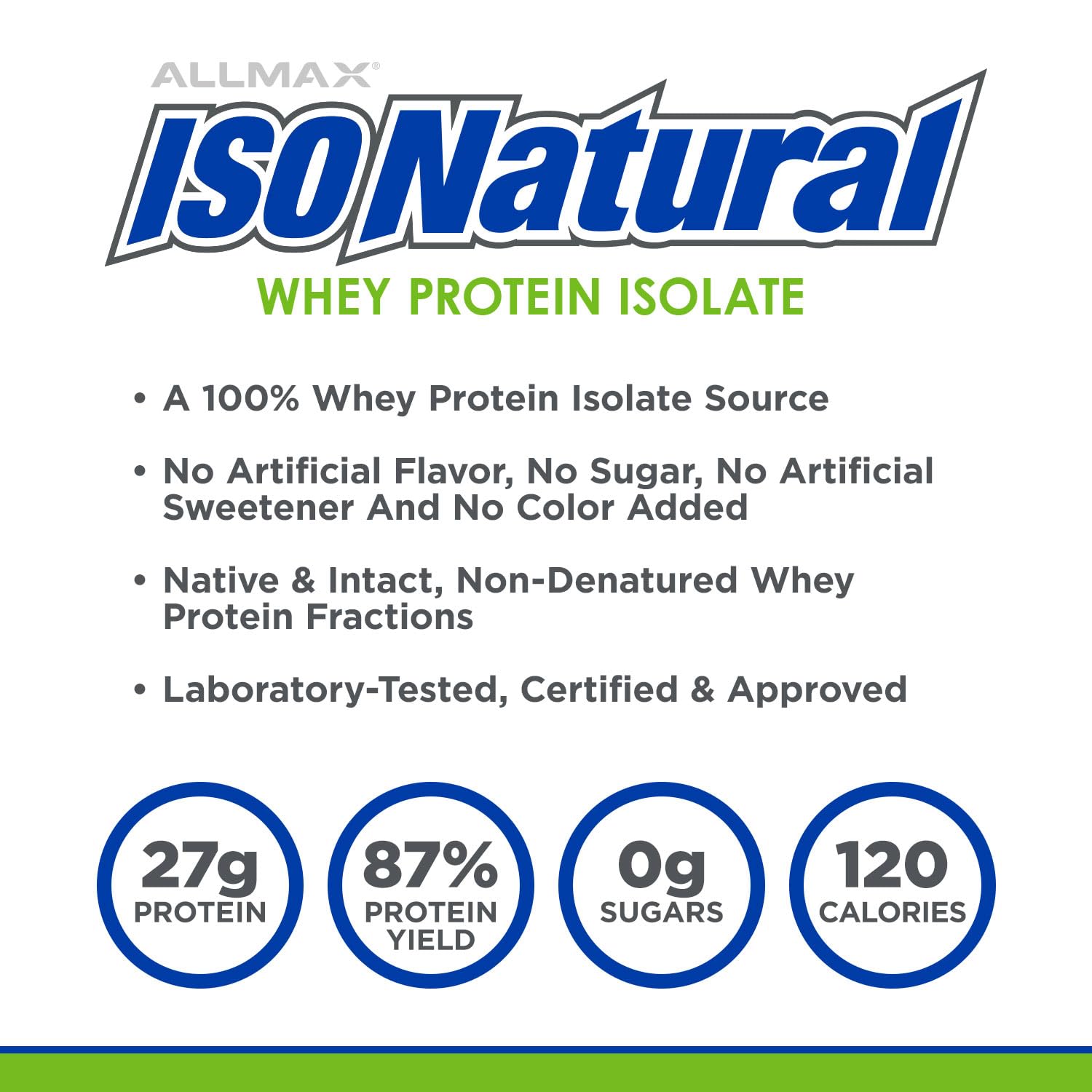 ALLMAX ISONATURAL poudre protéine vanille, texture fine en détail.