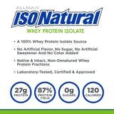 ALLMAX ISONATURAL poudre protéine vanille, texture fine en détail.