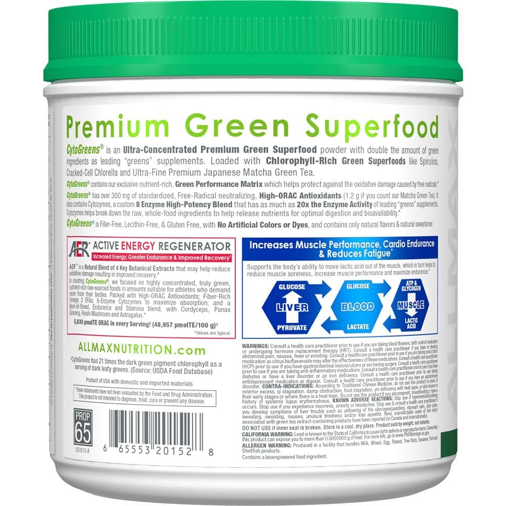 ALLMAX Naturals Cyto-Greens – doseuse: dosage pratique pour démarrer votre routine saine