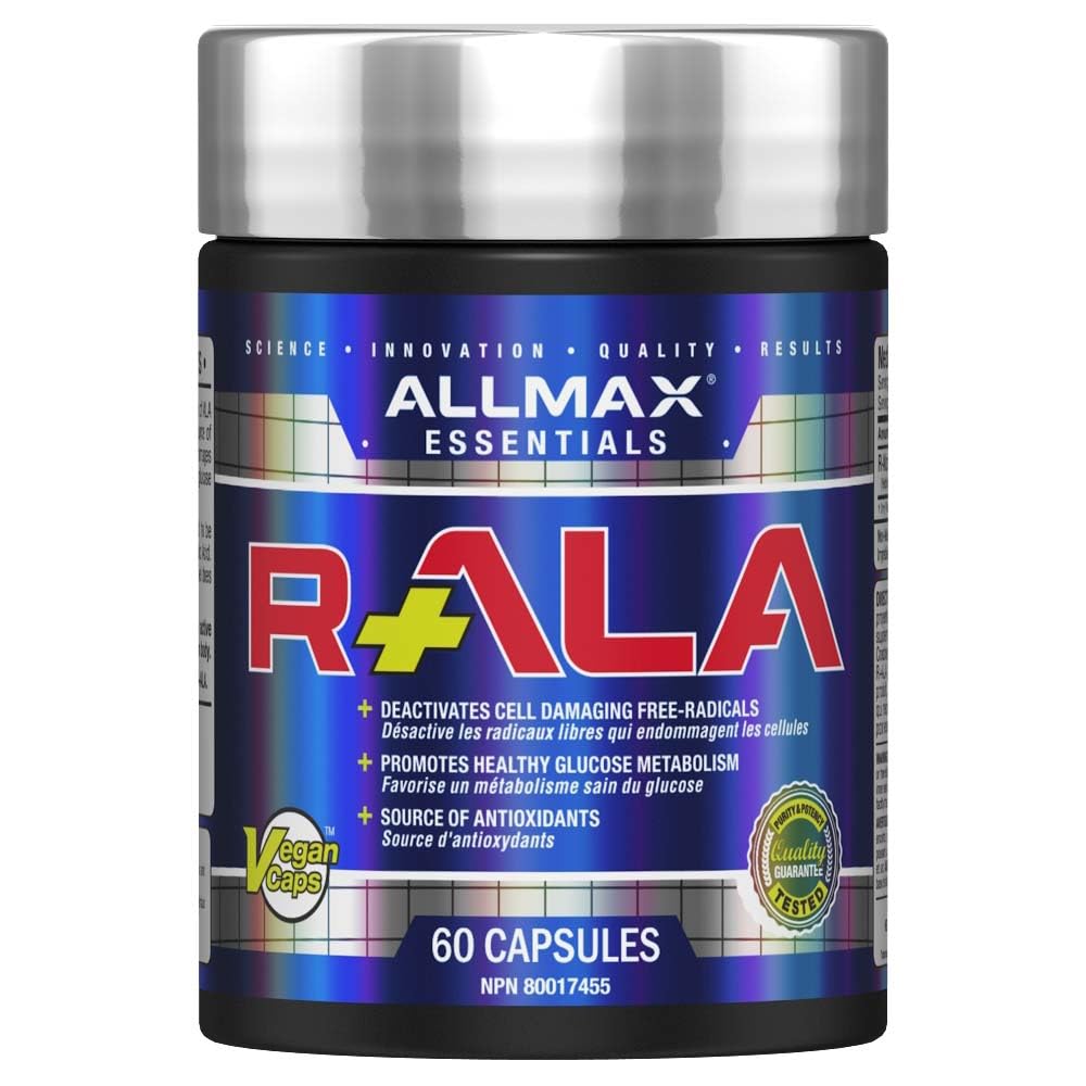 ALLMAX R+ALA bouteille-gelules, soutien potentiel à l apport de nutriments pendant l effort.