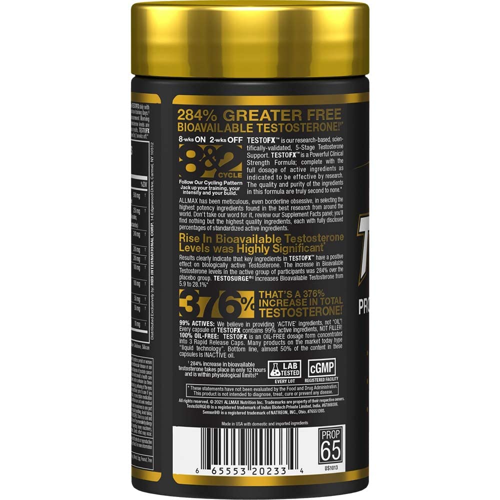 ALLMAX TESTOFX Xtreme – capsules faciles à prendre pour l’entraînement régulier.