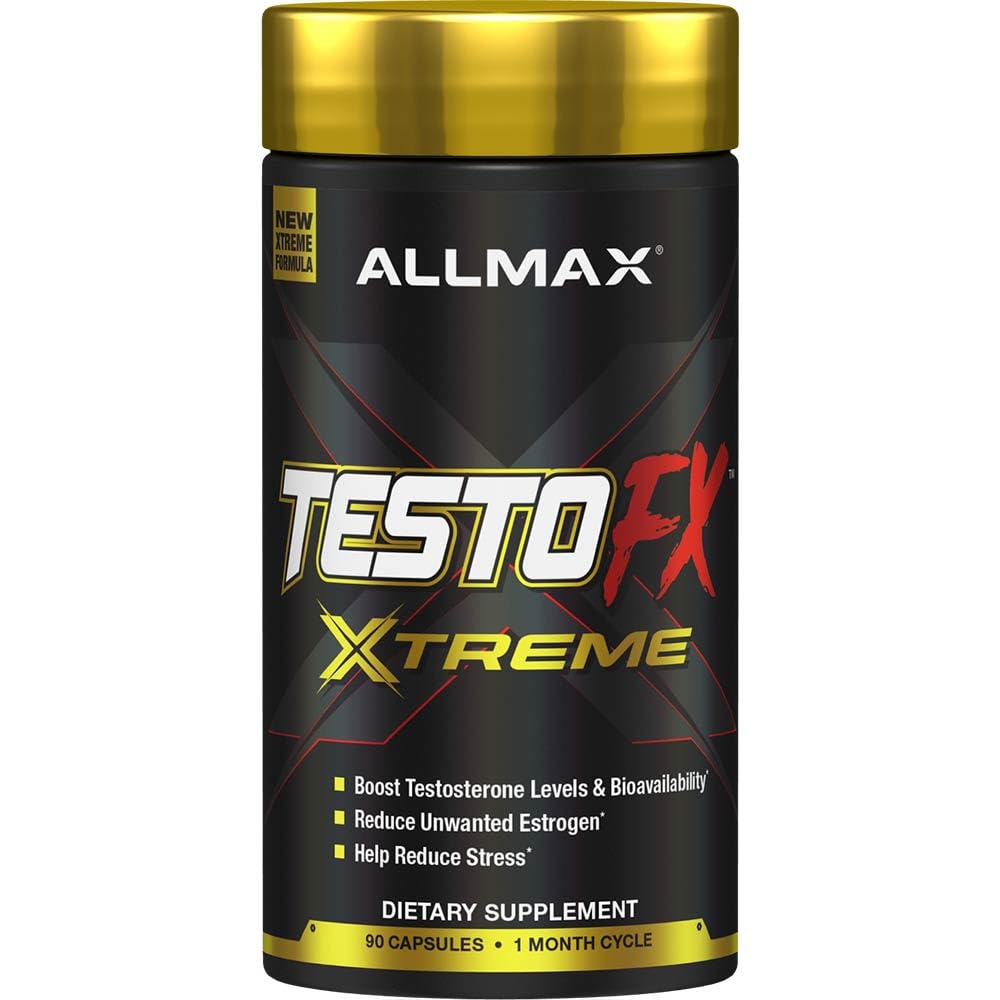 ALLMAX TESTOFX Xtreme – emballage clair indiquant les ingrédients.
