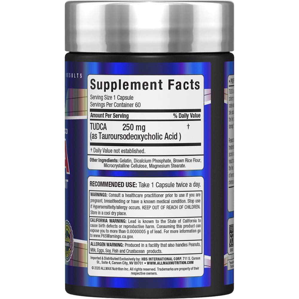 ALLMAX TUDCA+ – Boîte prête à un usage régulier pour le soutien foie et intestin.