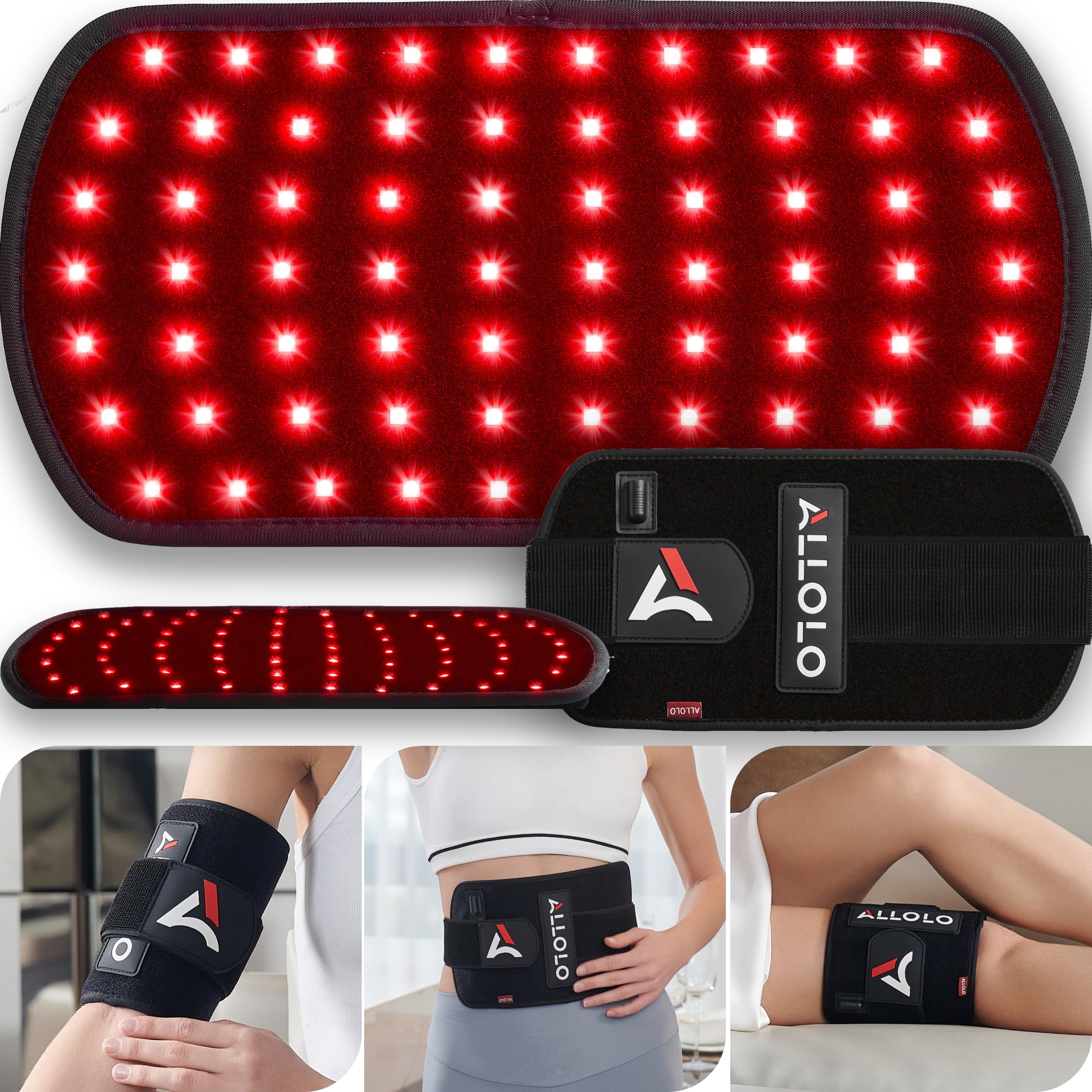 ALLOLO ceinture-lumiere-rouge-therapie-corps: couverture large pour dos et ventre.