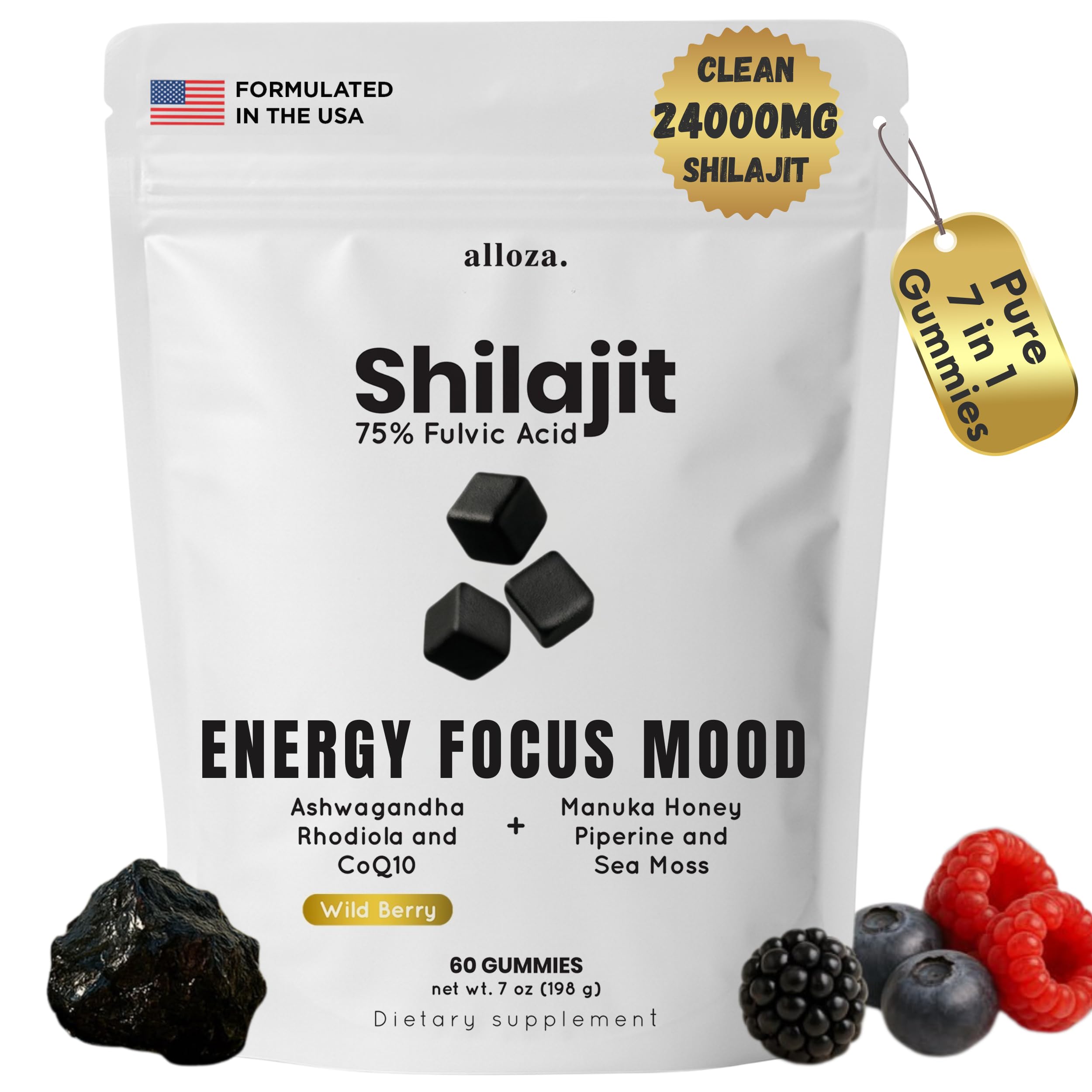 Gomme alloza Shilajit et CoQ10, énergie soutenue et concentration