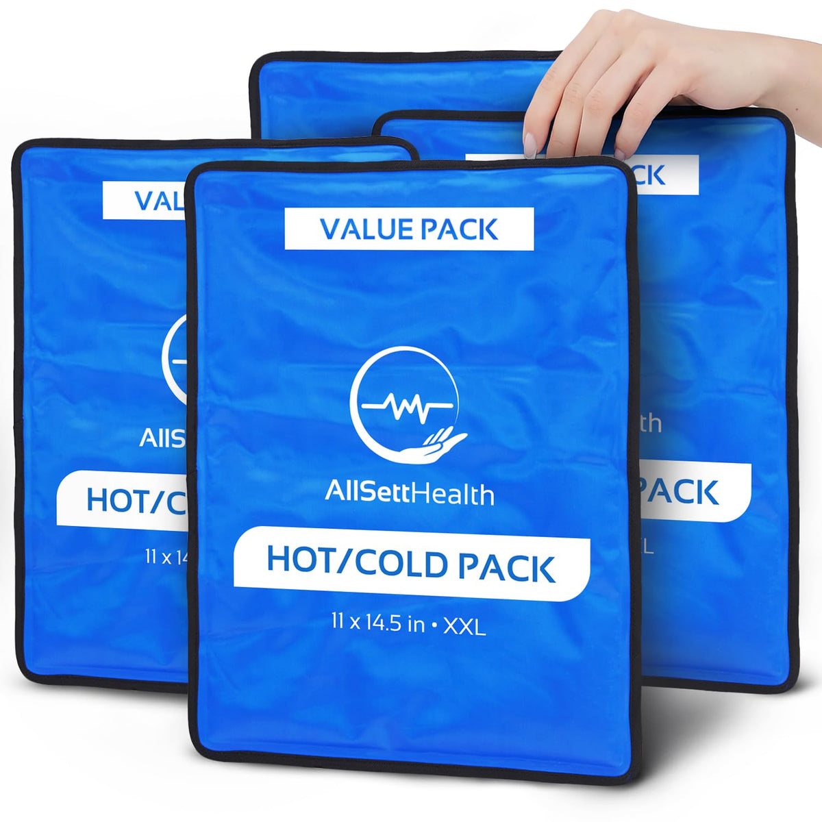AllSett Health pack gel froid 11x14-5, réutilisable pour blessures et inflammation.