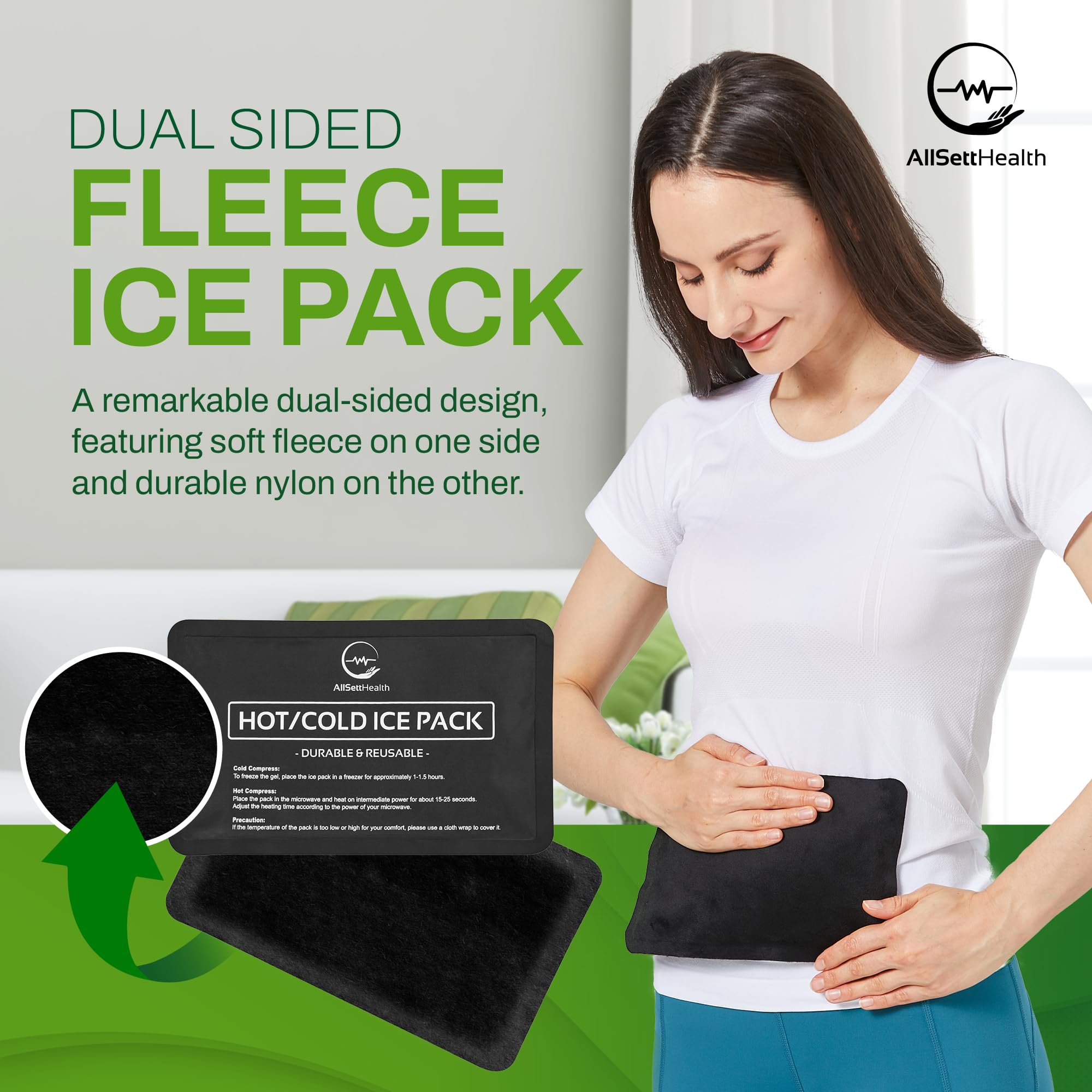 AllSett Health 4pack glace réutilisable – côté nylon robuste et durable