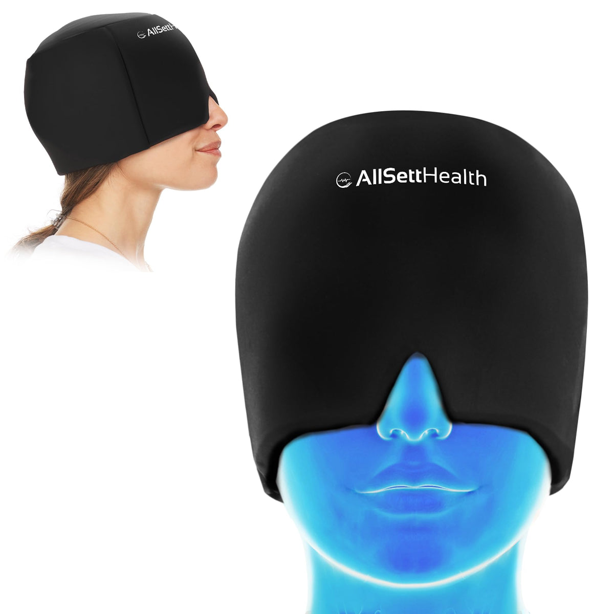 AllSett Health Cap sur la tête offrant un soulagement migraine et couverture complète