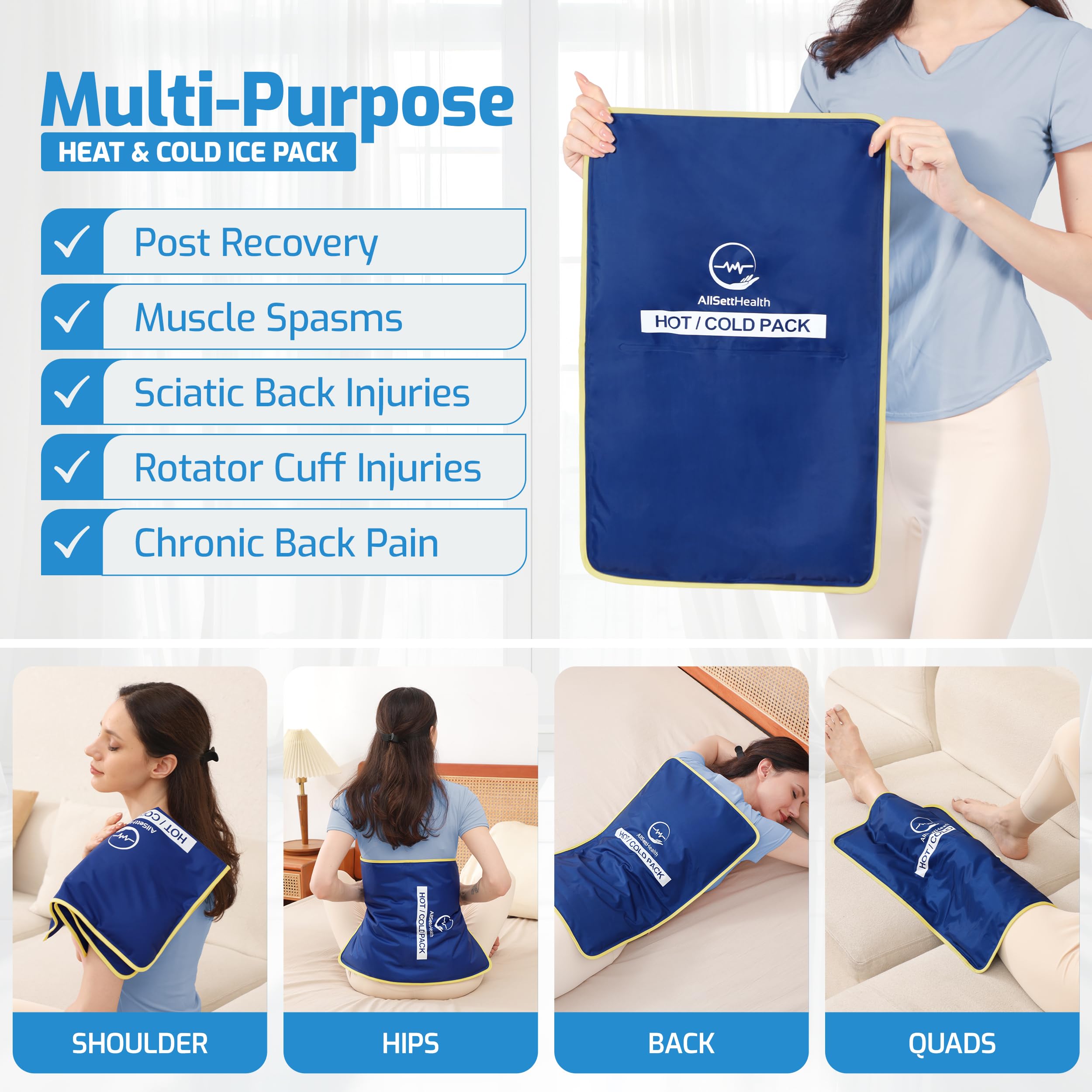 AllSett Health compresse gel XL s adapte aux contours du corps grâce à sa douceur.