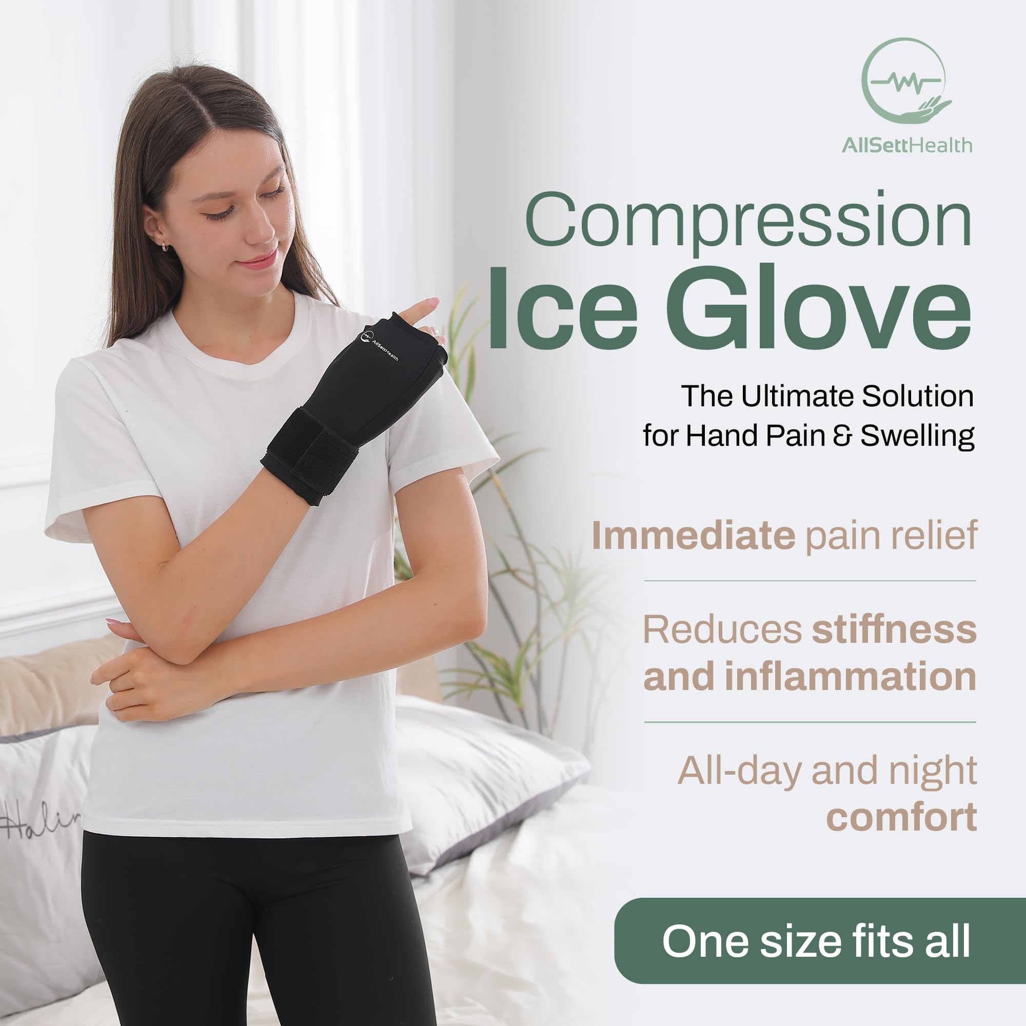 AllSett Health gant-glace main pouce pour une application ciblée.