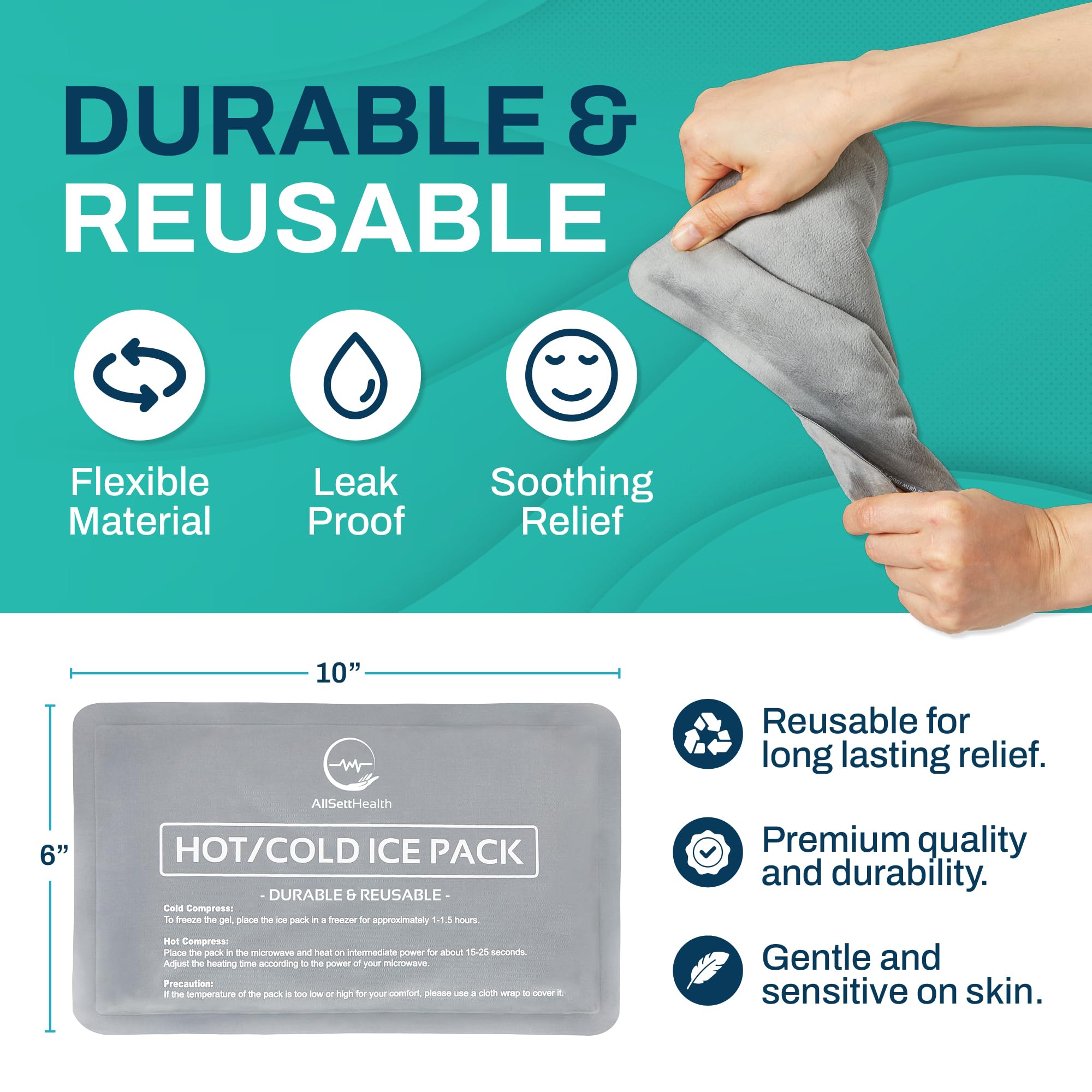 AllSett Health pack glace thérapie chaud froid — pratique pour tout le corps.