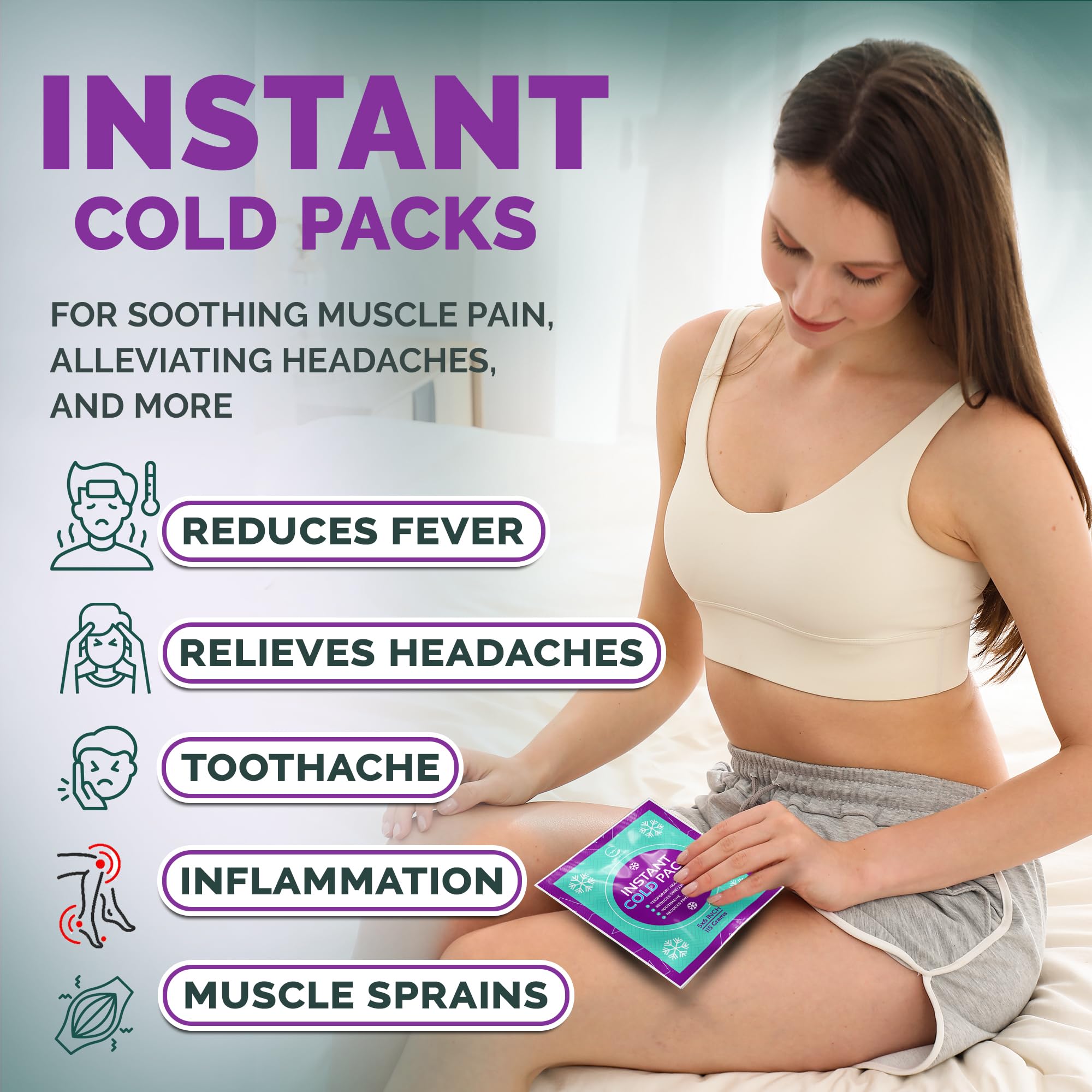 AllSett Health glace 6x5, taille adaptée pour blessures courantes