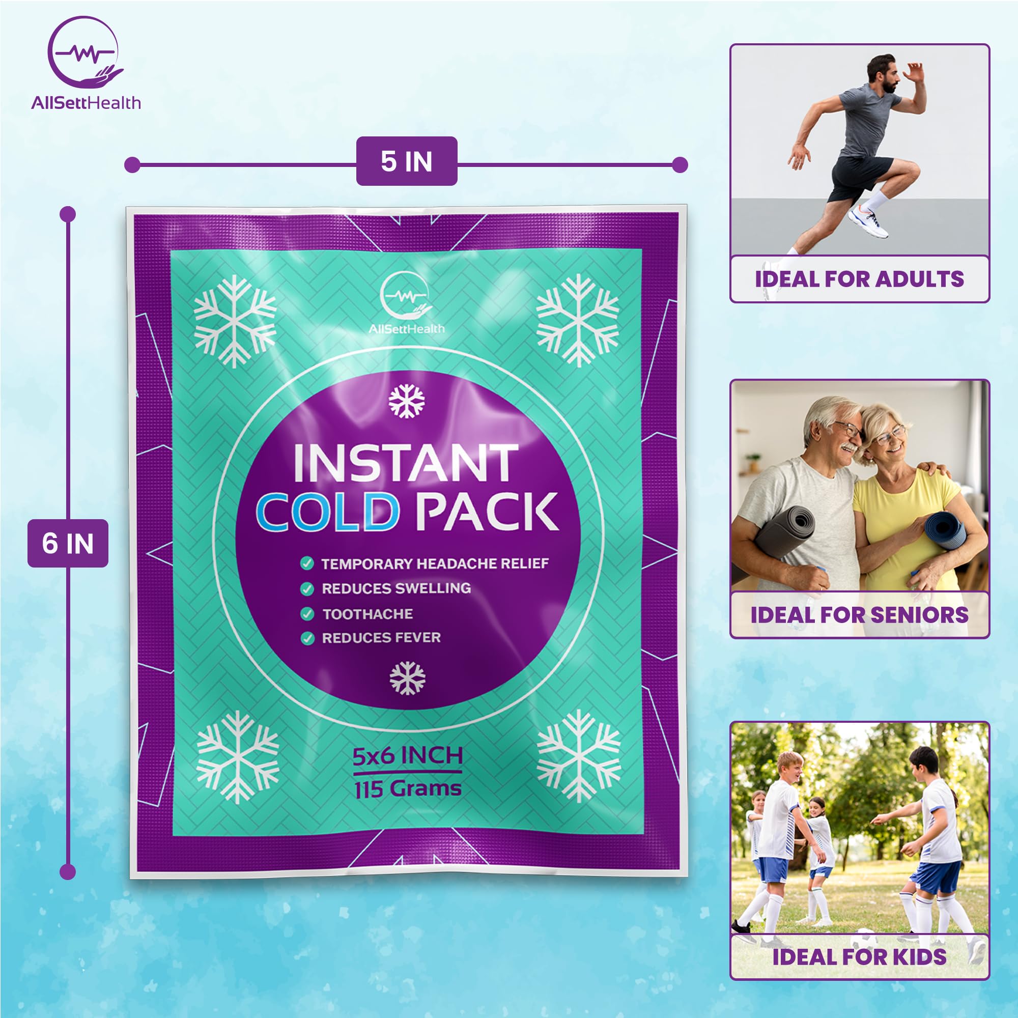 AllSett Health packs glace jetables résistants et sans fuite